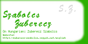 szabolcs zuberecz business card